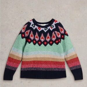 Brand New White stuff Multicolor Patterned Sweater